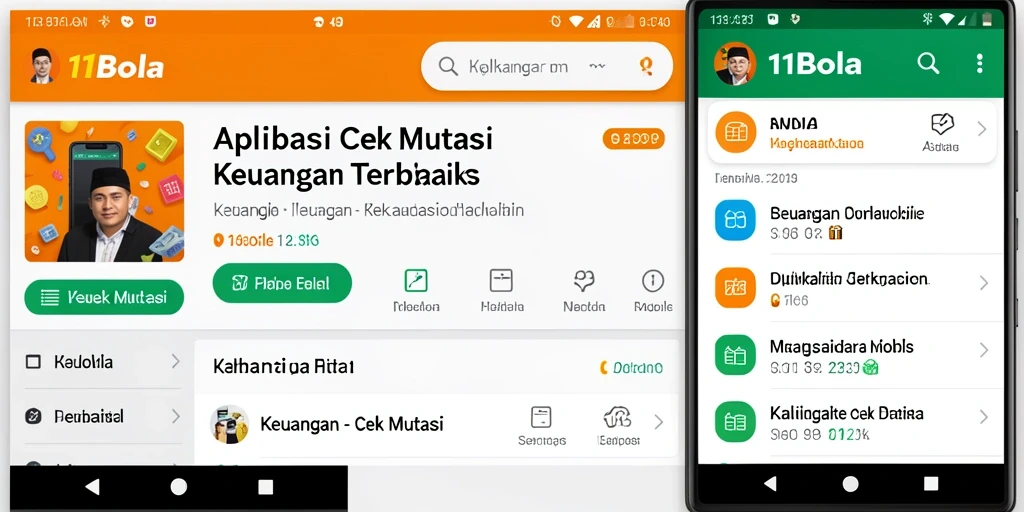 Antarmuka utama 11BOLA menunjukkan laporan mutasi transaksi.