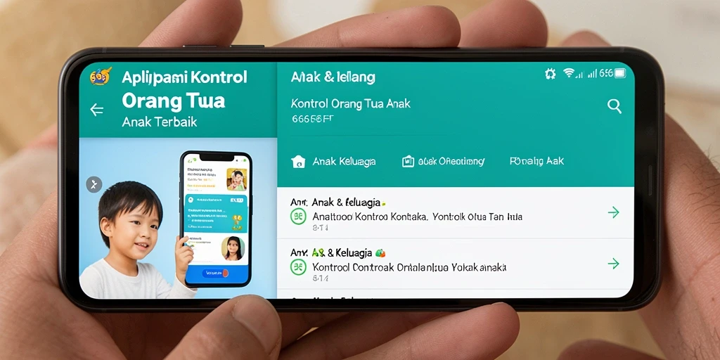 Tampilan antarmuka aplikasi Kontrol Orang Tua Anak yang user-friendly.