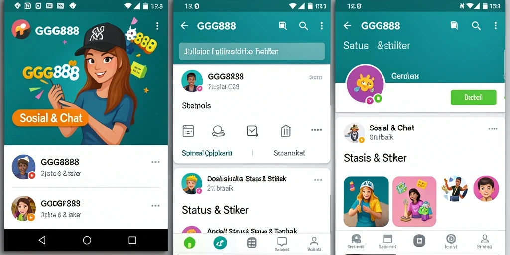 Tampilan antarmuka GGG888 yang menarik dengan koleksi stiker beragam.
