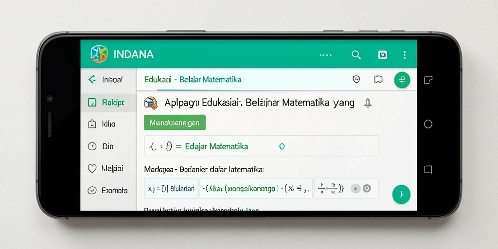 Tampilan antarmuka aplikasi Belajar Matematika yang menarik dan interaktif.