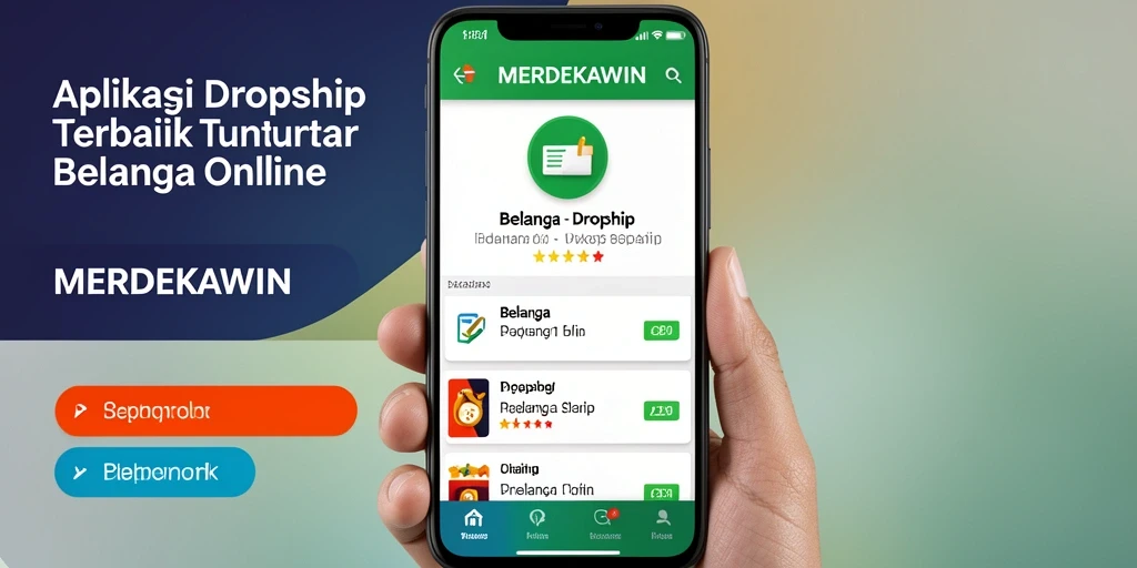 Antarmuka aplikasi MERDEKAWIN yang memudahkan berbelanja online.