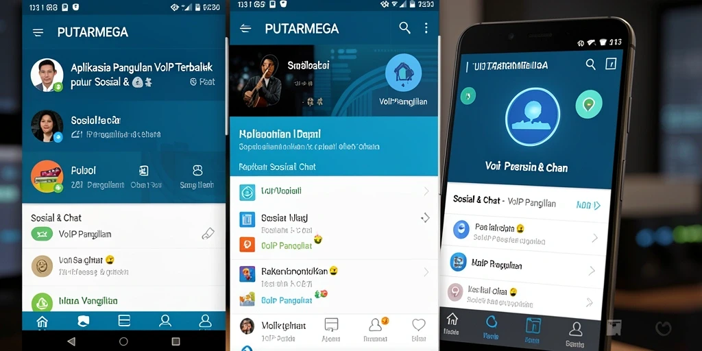 Antarmuka PUTARMEGA dengan fitur panggilan VoIP yang sederhana dan efektif.