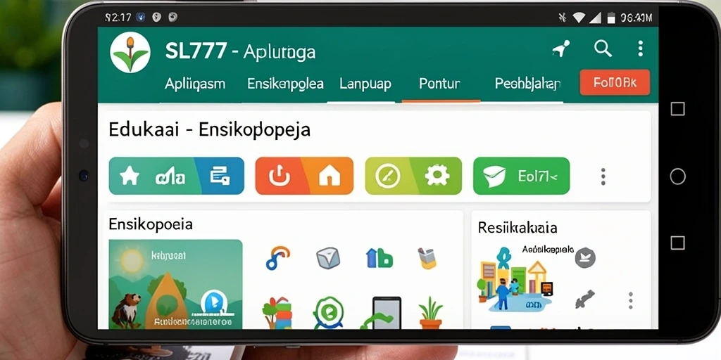 Tampilan antarmuka SL777 yang memudahkan akses informasi ensiklopedia.