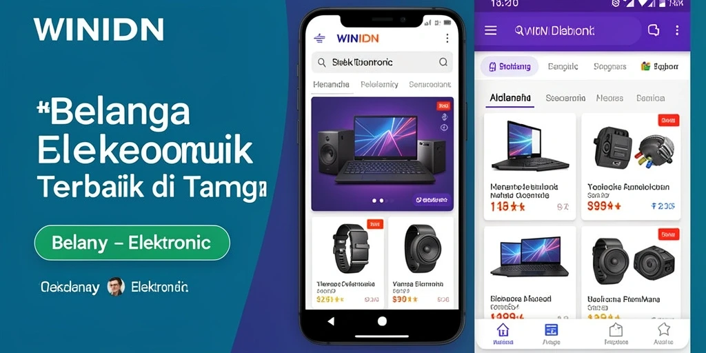 Screenshot utama WINIDN menampilkan antarmuka menarik dan fungsionalitas belanja.